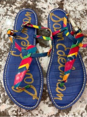 Sam Edelman Gigi Sandal Rainbow Multicolor Strap Sandals New size 7 1/2